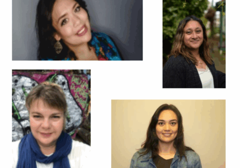 Jack Webster Foundation announces 2022 Professional Development Fellowship recipients. Clockwise from top left pictures Kelsie Kilawna, Shalu Mehta (Photo Credit: Philp McLachlan), Janis Cleugh and Nora O'Malley.